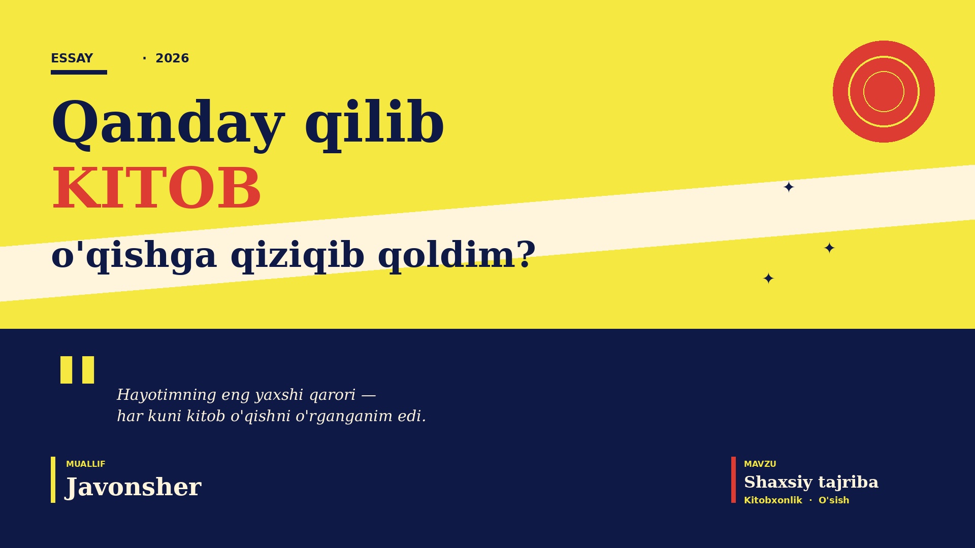 Qanday qilib kitob o‘qishga qiziqib qolganman?